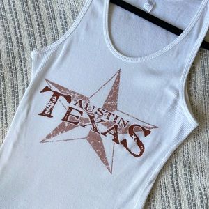 White tank top Austin Texas wife beater classic top